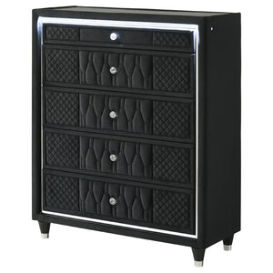English Elm Mika Velvet Five Drawer Chest with LED Lighting and Glam Acrylic Fronts for Bedroom B062P518596