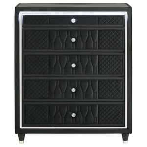 English Elm Mika Velvet Five Drawer Chest with LED Lighting and Glam Acrylic Fronts for Bedroom B062P518596