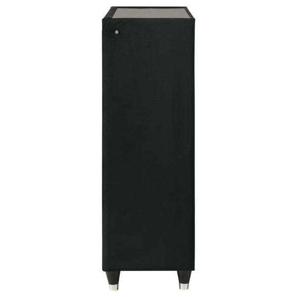 English Elm Mika Velvet Five Drawer Chest with LED Lighting and Glam Acrylic Fronts for Bedroom B062P518596