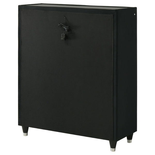 English Elm Mika Velvet Five Drawer Chest with LED Lighting and Glam Acrylic Fronts for Bedroom B062P518596