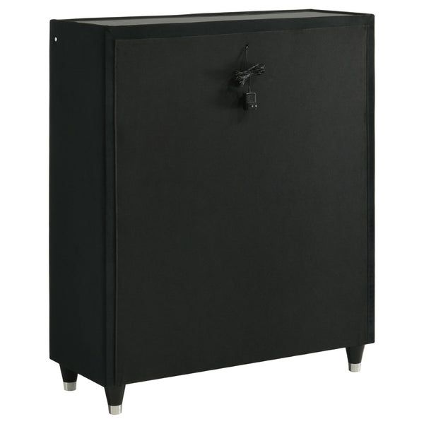 English Elm Mika Velvet Five Drawer Chest with LED Lighting and Glam Acrylic Fronts for Bedroom B062P518596