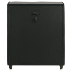 English Elm Mika Velvet Five Drawer Chest with LED Lighting and Glam Acrylic Fronts for Bedroom B062P518596