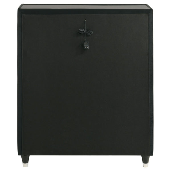 English Elm Mika Velvet Five Drawer Chest with LED Lighting and Glam Acrylic Fronts for Bedroom B062P518596