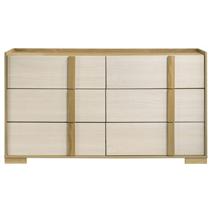English Elm Lincoln Two-Tone Six Drawer Dresser with Wood Trim for Master or Guest Bedroom B062P519761