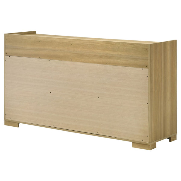 English Elm Lincoln Two-Tone Six Drawer Dresser with Wood Trim for Master or Guest Bedroom B062P519761