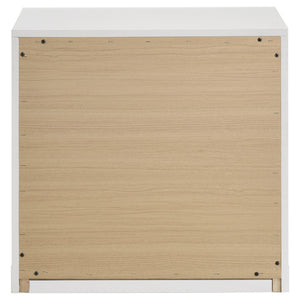 English Elm Lauryn Gloss White Nightstand with Gold Pulls and Two Drawers for Glam Bedrooms B062P519764