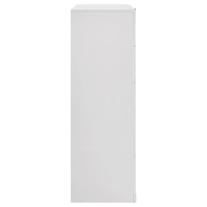 English Elm Lauryn Gloss White Five Drawer Chest with Gold Pulls for Modern Bedroom Storage B062P519768