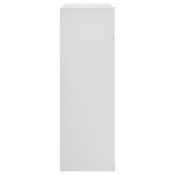 English Elm Lauryn Gloss White Five Drawer Chest with Gold Pulls for Modern Bedroom Storage B062P519768