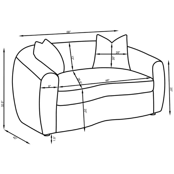 English Elm Wilson Faux Sheepskin Loveseat Sculpted Silhouette for Modern Living Rooms B062P519788
