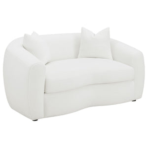 English Elm Wilson Faux Sheepskin Loveseat Sculpted Silhouette for Modern Living Rooms B062P519788