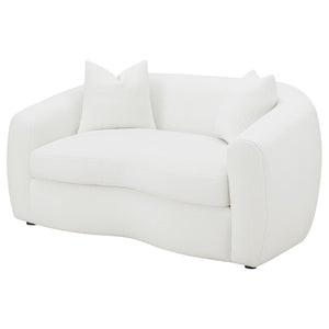 English Elm Wilson Faux Sheepskin Loveseat Sculpted Silhouette for Modern Living Rooms B062P519788