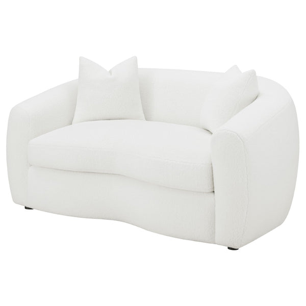 English Elm Wilson Faux Sheepskin Loveseat Sculpted Silhouette for Modern Living Rooms B062P519788