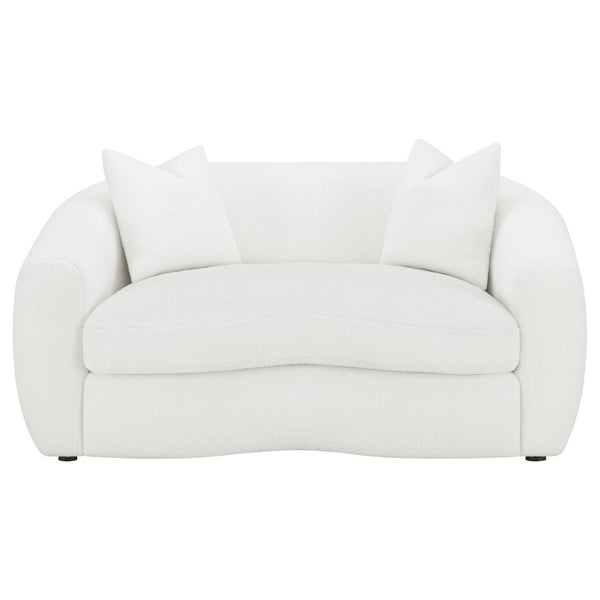 English Elm Wilson Faux Sheepskin Loveseat Sculpted Silhouette for Modern Living Rooms B062P519788