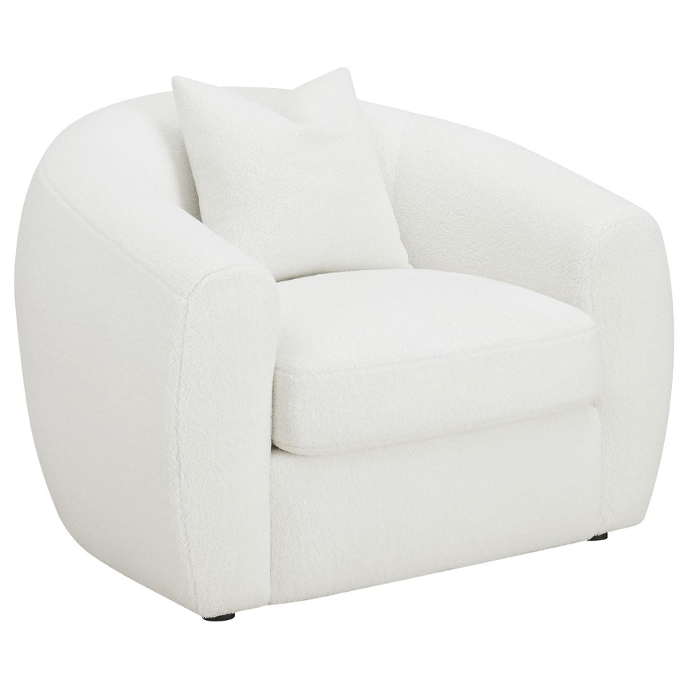 English Elm Wilson Oversized Faux Sheepskin Accent Chair Plush Ivory Seat for Living Room B062P519789