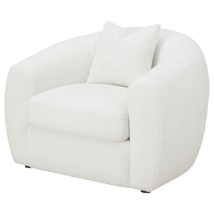 English Elm Wilson Oversized Faux Sheepskin Accent Chair Plush Ivory Seat for Living Room B062P519789