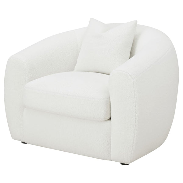 English Elm Wilson Oversized Faux Sheepskin Accent Chair Plush Ivory Seat for Living Room B062P519789