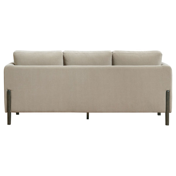 English Elm Fisher Three Seat Panel Arm Sofa Taupe Polyester Mid Century Living Room Anchor B062P519795