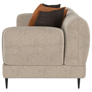 English Elm Repley Chenille Sofa with Sculpted Track Arms and Waterfall Bench for Modern Living B062P519823