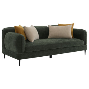 English Elm Repley Chenille Curved Track Arm Sofa with Metal Legs for Modern Living Rooms B062P519824