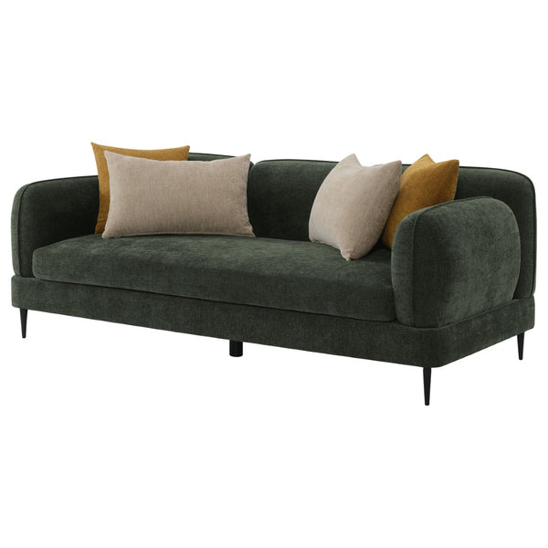 English Elm Repley Chenille Curved Track Arm Sofa with Metal Legs for Modern Living Rooms B062P519824