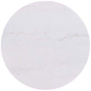 English Elm Sennewald Round White Marble Top Coffee Table with Sculptural Reeded Drum Base Honey B062P519829