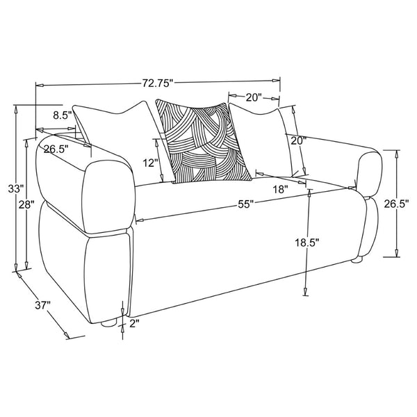 English Elm Ramsay Sculptural Beige Fabric Loveseat with Pocket Coil Support and Wood Accent Frame B062P519841