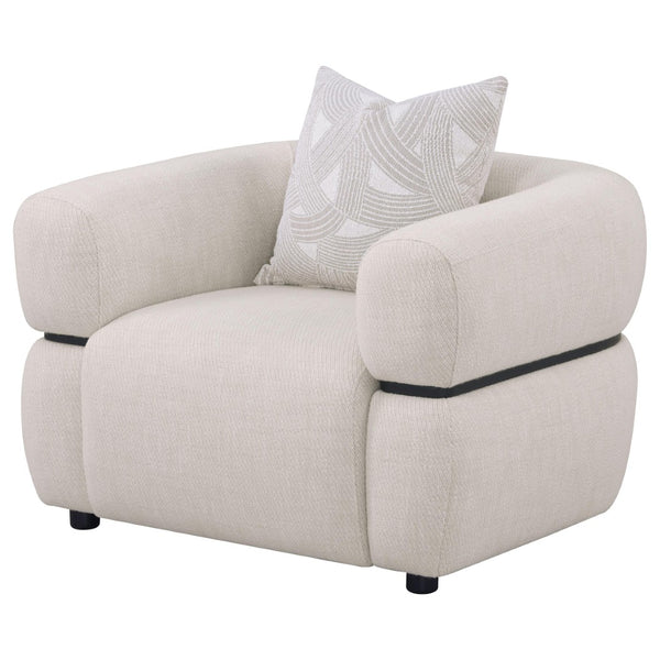 English Elm Ramsay Sculptural Accent Chair Textured Fabric Pocket Coil Seat with Wood Waistband B062P519842