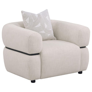 English Elm Ramsay Sculptural Accent Chair Textured Fabric Pocket Coil Seat with Wood Waistband B062P519842