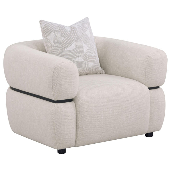 English Elm Ramsay Sculptural Accent Chair Textured Fabric Pocket Coil Seat with Wood Waistband B062P519842
