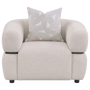 English Elm Ramsay Sculptural Accent Chair Textured Fabric Pocket Coil Seat with Wood Waistband B062P519842
