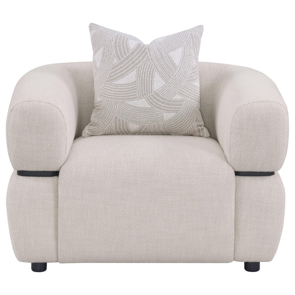 English Elm Ramsay Sculptural Accent Chair Textured Fabric Pocket Coil Seat with Wood Waistband B062P519842