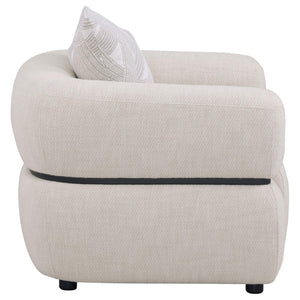 English Elm Ramsay Sculptural Accent Chair Textured Fabric Pocket Coil Seat with Wood Waistband B062P519842