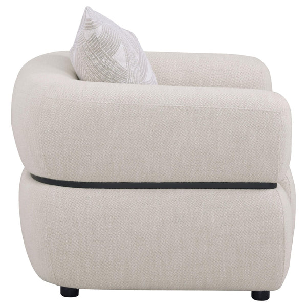 English Elm Ramsay Sculptural Accent Chair Textured Fabric Pocket Coil Seat with Wood Waistband B062P519842