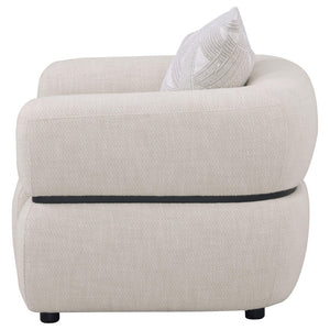 English Elm Ramsay Sculptural Accent Chair Textured Fabric Pocket Coil Seat with Wood Waistband B062P519842