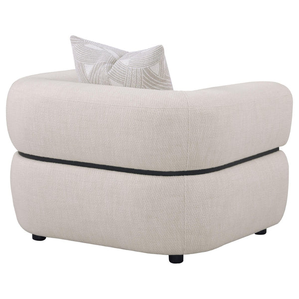 English Elm Ramsay Sculptural Accent Chair Textured Fabric Pocket Coil Seat with Wood Waistband B062P519842