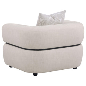 English Elm Ramsay Sculptural Accent Chair Textured Fabric Pocket Coil Seat with Wood Waistband B062P519842