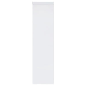 English Elm Lance Tall Media Tower with Glass Shelves and High Gloss White Lacquer Finish B062P519874