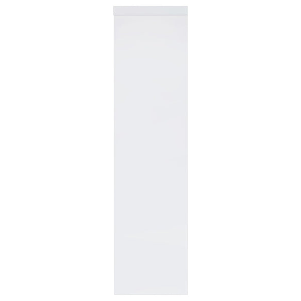 English Elm Lance Tall Media Tower with Glass Shelves and High Gloss White Lacquer Finish B062P519874
