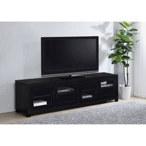 English Elm Arnaud Low Profile Media Console with Four Glass Door Cabinet for Large Living Rooms B062P519875