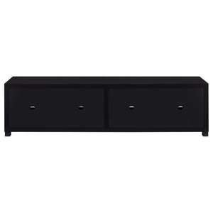 English Elm Arnaud Low Profile Media Console with Four Glass Door Cabinet for Large Living Rooms B062P519875