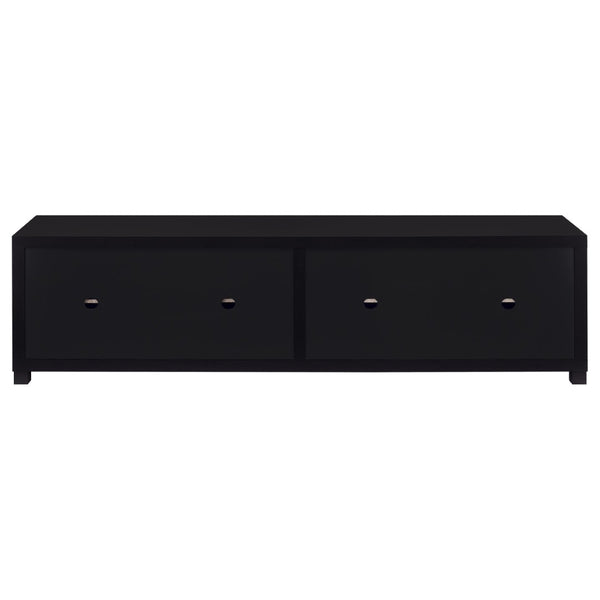 English Elm Arnaud Low Profile Media Console with Four Glass Door Cabinet for Large Living Rooms B062P519875