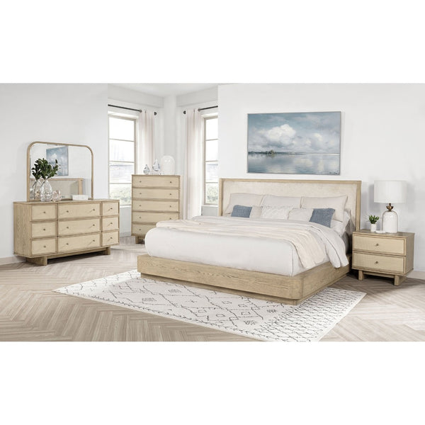 English Elm Kimpton Oak Veneer 2-drawer Nightstand with Brass Hardware and Usb Charging Ports B062P519883