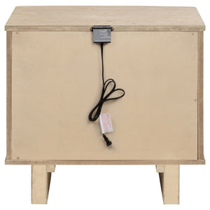 English Elm Kimpton Oak Veneer 2-drawer Nightstand with Brass Hardware and Usb Charging Ports B062P519883