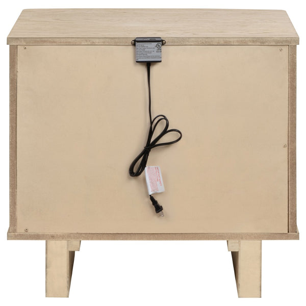 English Elm Kimpton Oak Veneer 2-drawer Nightstand with Brass Hardware and Usb Charging Ports B062P519883