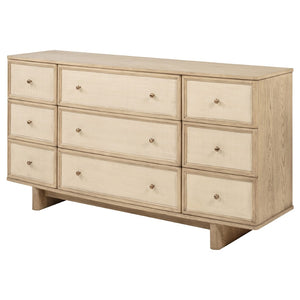 English Elm Kimpton Nine Drawer Dresser Oak Veneer Antique Brass Knobs Coastal Bedroom Storage B062P519886
