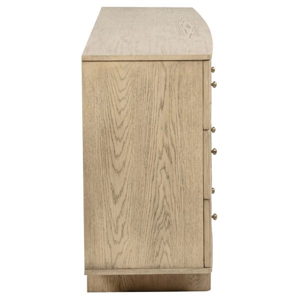 English Elm Kimpton Nine Drawer Dresser Oak Veneer Antique Brass Knobs Coastal Bedroom Storage B062P519886