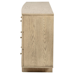 English Elm Kimpton Nine Drawer Dresser Oak Veneer Antique Brass Knobs Coastal Bedroom Storage B062P519886