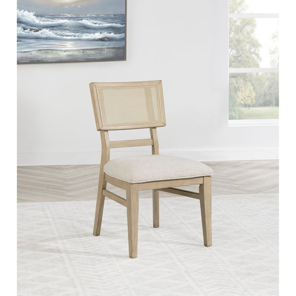 English Elm Kimpton Handwoven Cane Back Dining Chairs with Upholstered Seats Set of Two B062P519916