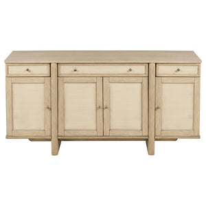 English Elm Kimpton Handcrafted Woven Cane Buffet with Antique Brass Knobs for Dining Rooms B062P519917