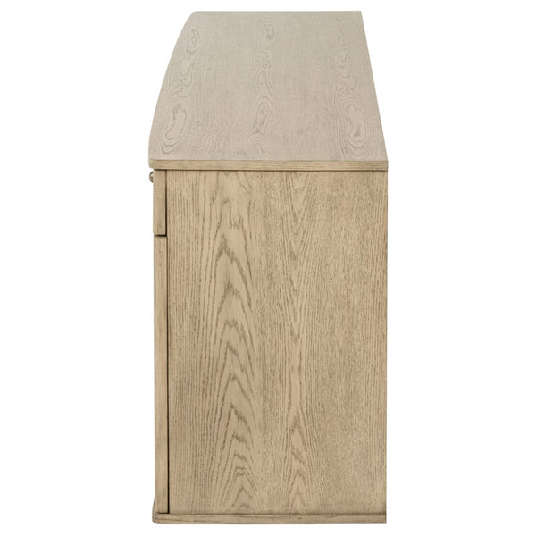 English Elm Kimpton Handcrafted Woven Cane Buffet with Antique Brass Knobs for Dining Rooms B062P519917
